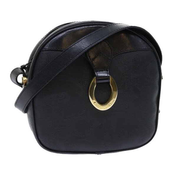Christian Dior Trotter Canvas Shoulder Bag Black Auth am4872 - Picture 1 of 16